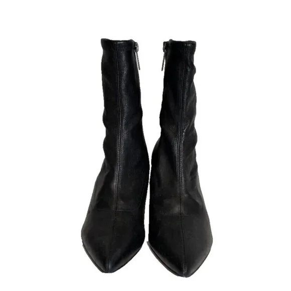 New! Veronica Beard Lexi Stiletto Pointy Toe Sock Bootie 9M Black Leather DD377 - Picture 5 of 7
